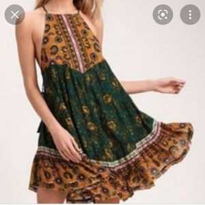Free People slip dress with side lace tie detail size S